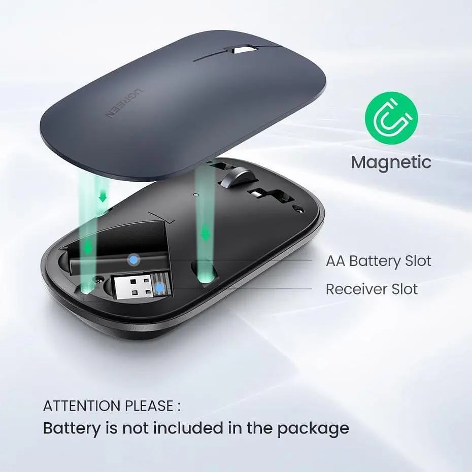 Миша Ugreen MU001 Portable Wireless Mouse (Black) (UGR-90372) - фото 3
