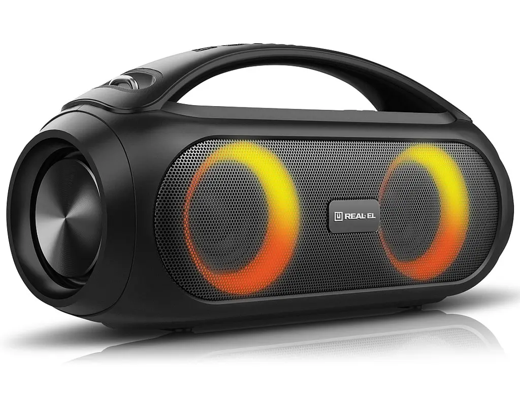 Портативная колонка бумбокс REAL-EL RX745 Boombox 40W Bluetooth TWS, RGB, Black - фото 3