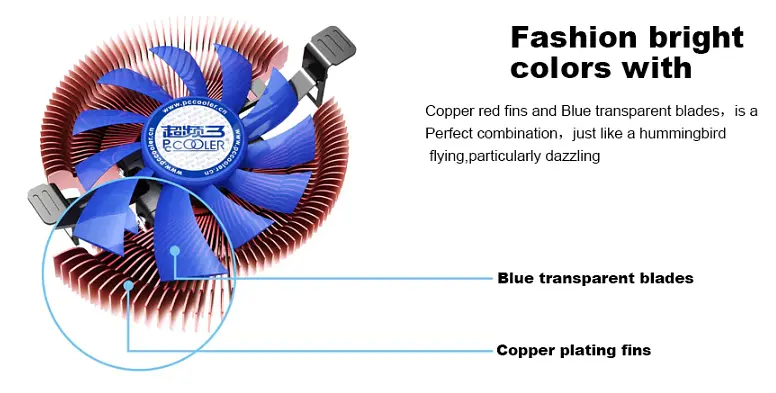 Кулер процессорный Pccooler E86 для Intel LGA775/1155/1156 и AMD AM2, 3-pin, RPM 2700±10 - фото 3