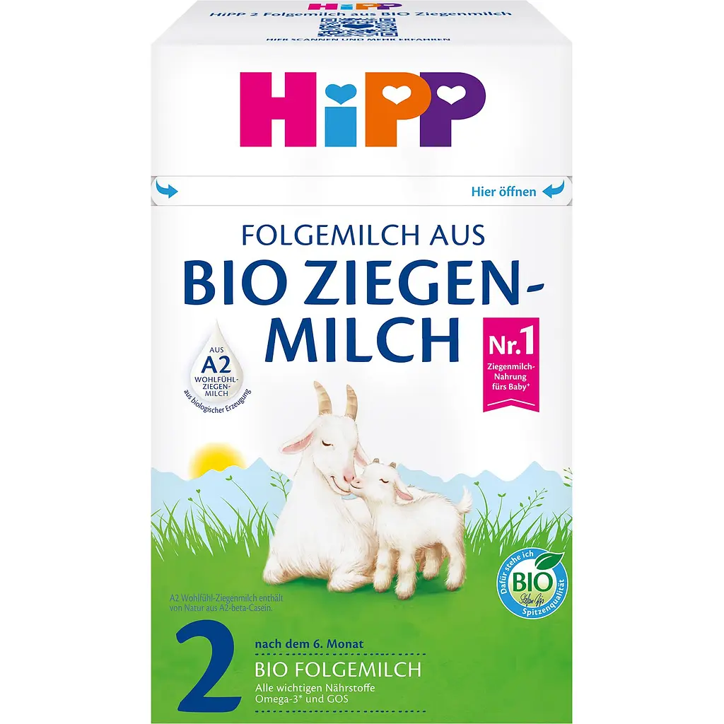 Органічна дитяча суха суміш HiPP 2 на козиному молоці з 6 місяців 400г