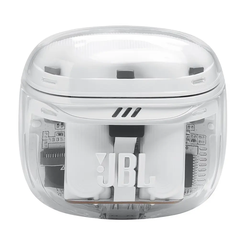 Навушники бездротові JBL Tune Flex 2 (JBLTFLEX2GWHT) стереогарнітура в кейсі прозора біла - фото 2