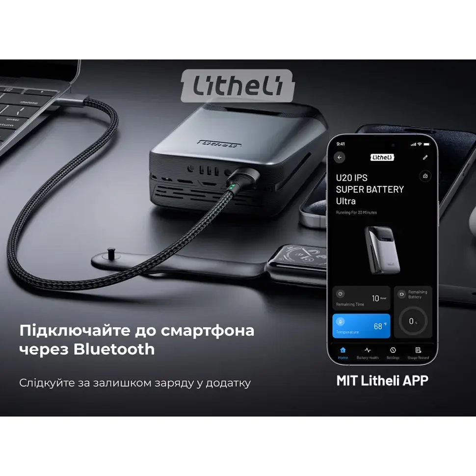 УМБ Litheli Power Bank 20000 mAh, 45 W, 4А, Fast Charge (U20BY04B) - фото 9