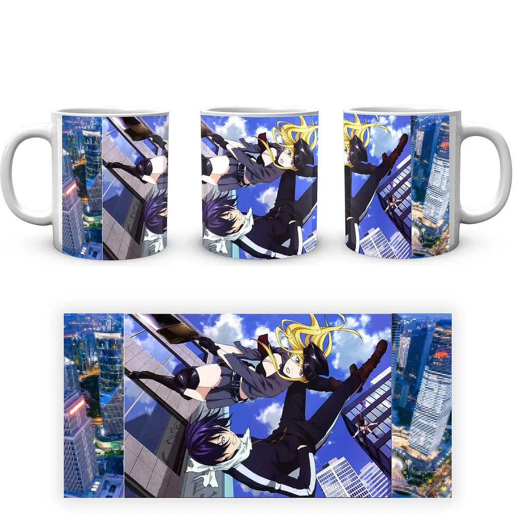 Кухоль GeekLand Noragami Бездомний Бог Ято, Бісямон, Хійорі летять з хмарочосів NRG 02.004 330 мл білий - фото 3