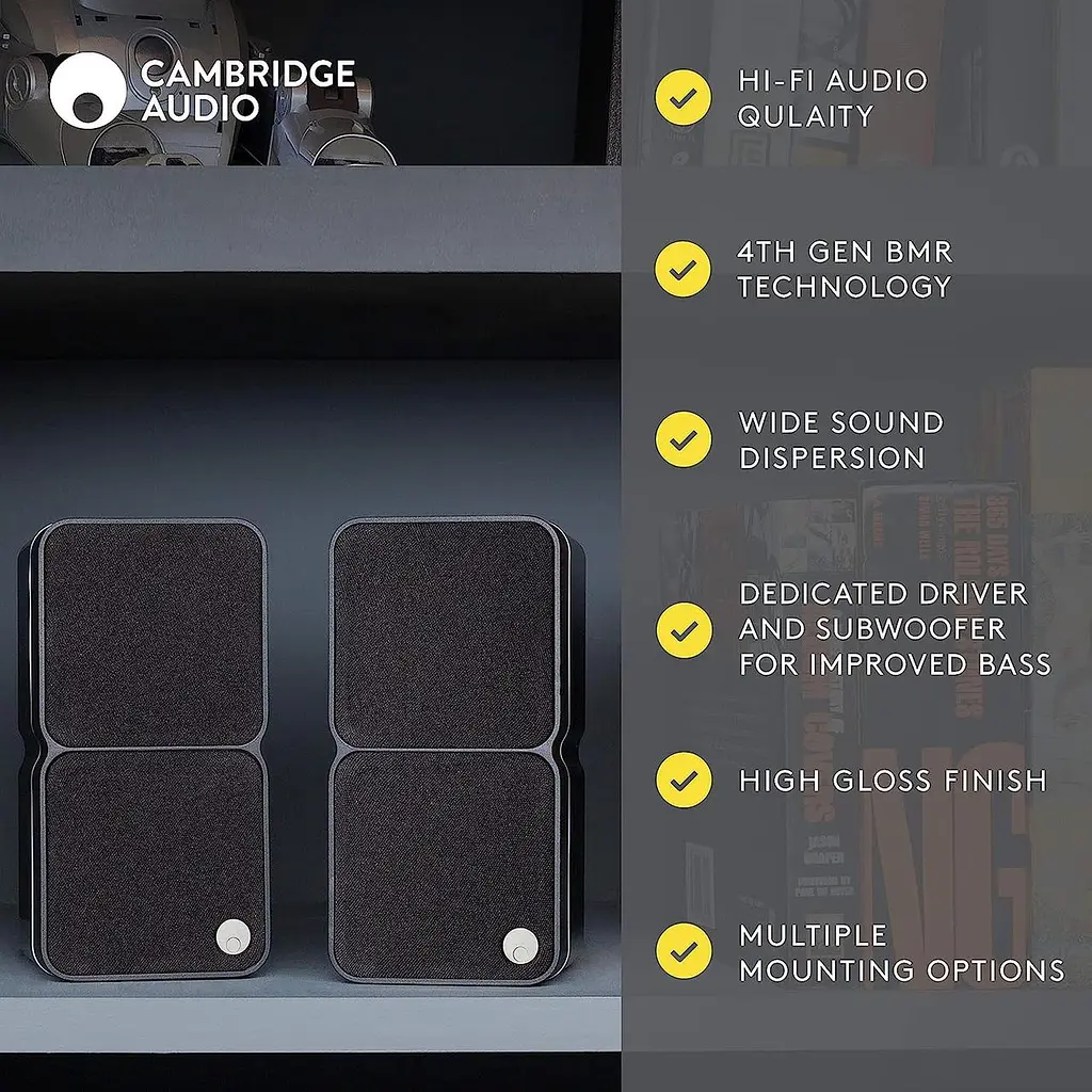 Cambridge Audio Minx MIN 22 Neat & Compact - супутниковий динамік, драйвери BMR, настінний (чорний) - фото 2