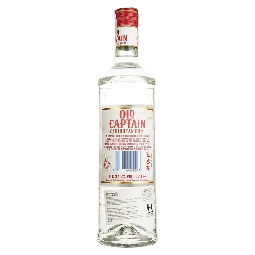 Ром Old Captain Caribbean Rum White 37.5% 0.7 л - фото 2