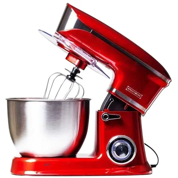 Тестомес планетарный Royalty Line PKM-1900.7 1900 Вт 6.5 л 6 скоростей чаша нержавеющая сталь красный - фото 2