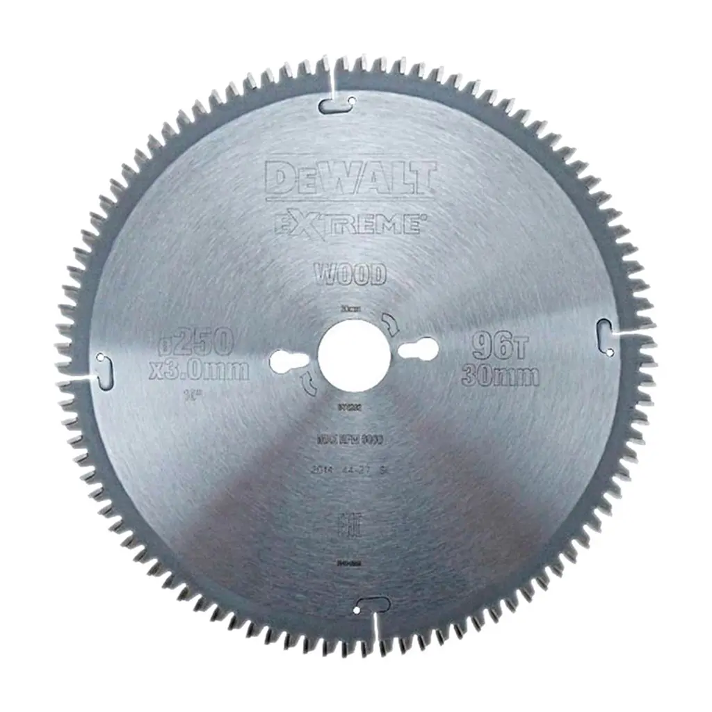 Диск пиляльний DeWALT EXTREME WORKSHOP, 250 х 30 мм, 96 z (TCG) - 5 градусів (DT4282)