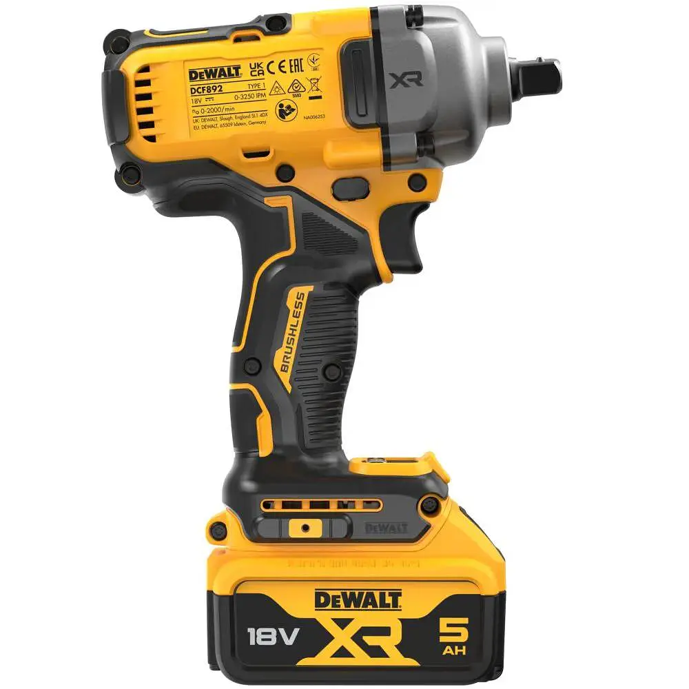 DeWALT Гайковерт ударний XR Li-Ion безщітковий 18В акб 2х5А·год 1084Нм 2000об/хв 3250уд/хв 1/2" ЗП кейс 1.67кг - фото 8
