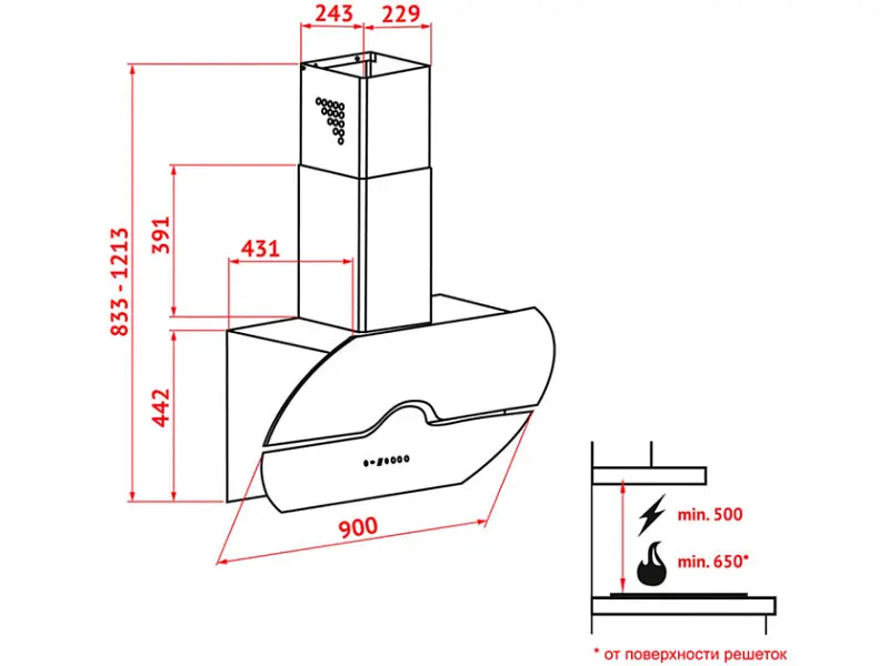 Витяжка Perfelli DNS 97123 B 1100 BL LED Strip - фото 6