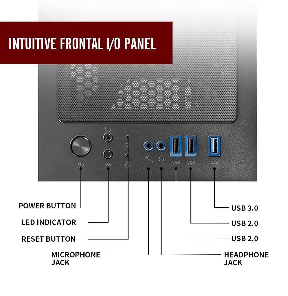 Корпус 1stPlayer F3-A-BK-4F1 Black без БЖ (F3-A-BK-4F1) - фото 6