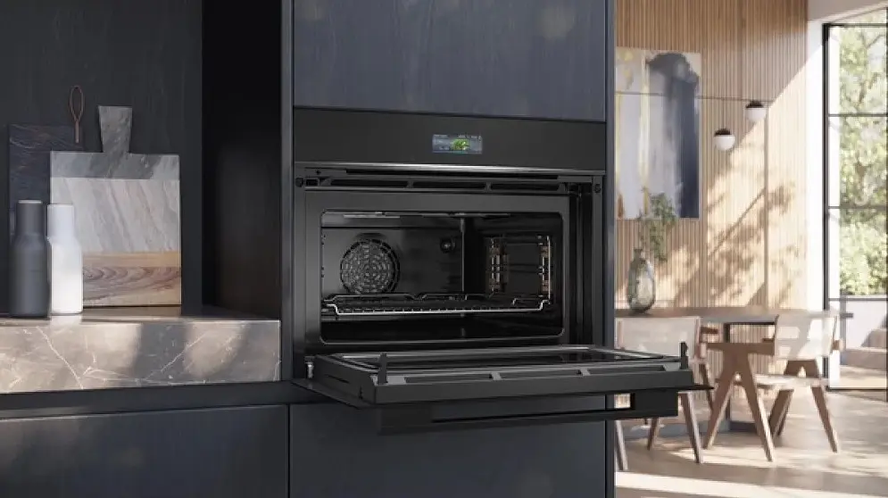 Духова шафа Siemens електрична компактна 45 л, A, дисплей, конвекція, ф-ція мікрохвиль, чорний - фото 2