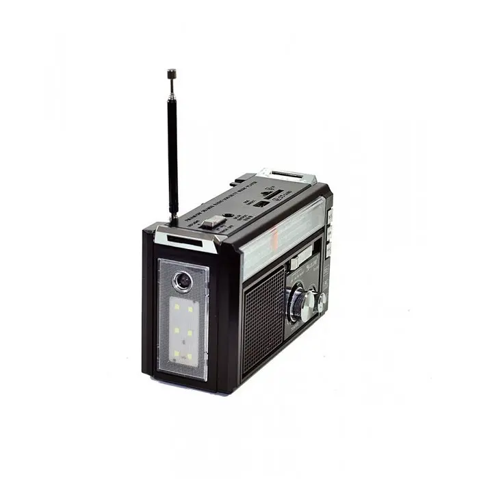 Радіоприймач на акумуляторі колонка з радіо на батарейках FM USB MicroSD та ліхтариком Golon RX-382 - фото 3