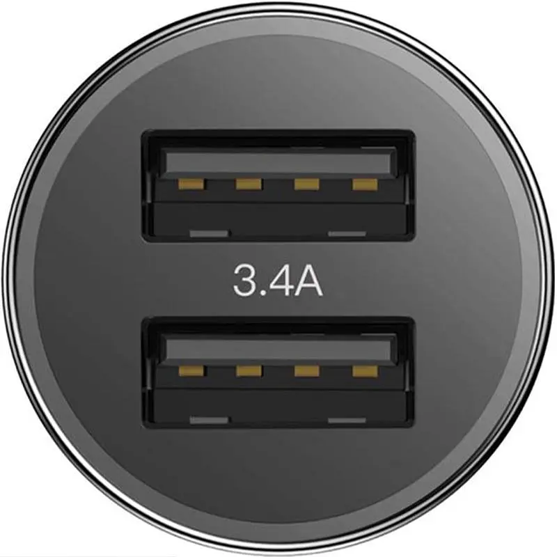 Автомобильное зарядное устройство для Baseus Small Screw + Type-C Cable 2USB 3.4A TZXLD-B01 Black - фото 4
