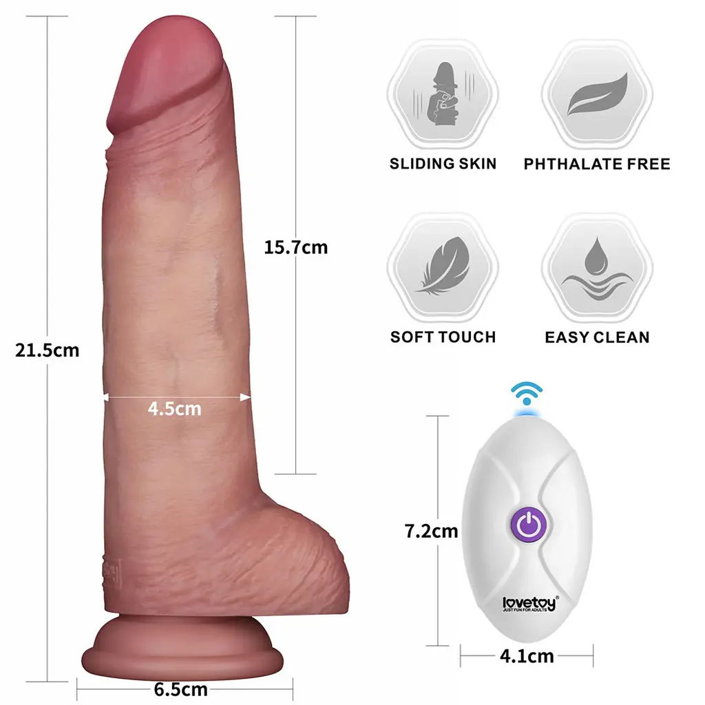 Реалістичний вібратор Vibrating Sliding Skin Pro II тілесний - фото 11