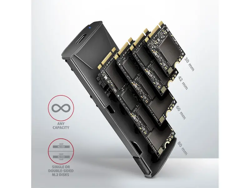 Кишеня для накопичувача AXAGON Thin Screwless (EEM2-GTS2) - фото 7