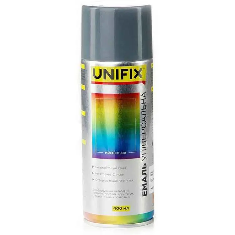 Фарба аерозольна UNIFIX 400мл сірий акрилова універсальна RAL 7046