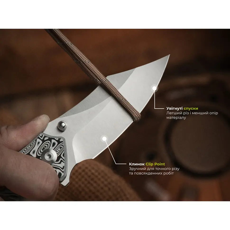 Ніж складаний туристичний Civivi Pentad (8.8 см) Nitro-V / Micarta чорний/білий - фото 13