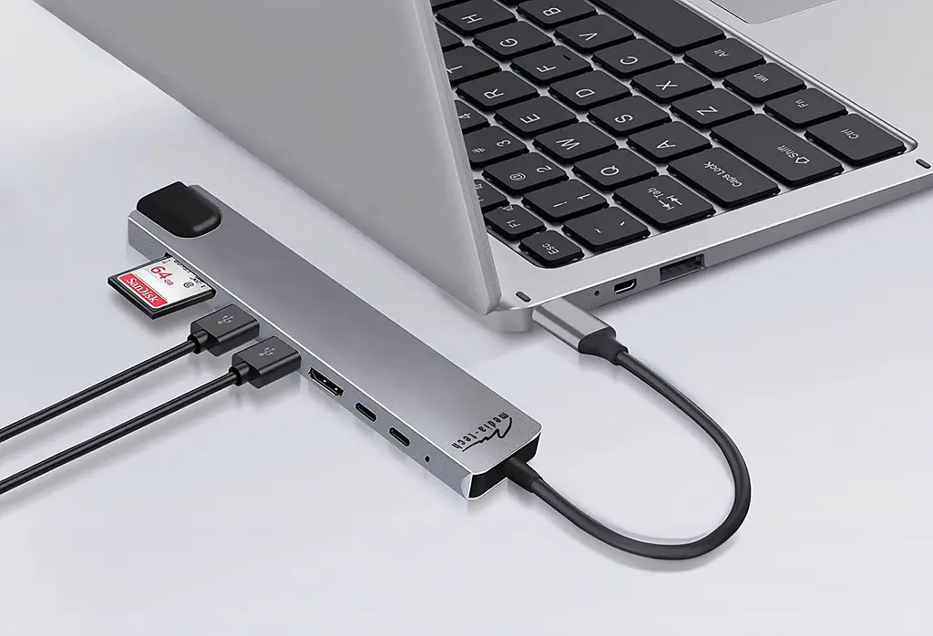 Док-станція USB3.1 Type-C -->HDMI/2xUSB-A/2xUSB-C/RJ45/SD/TF/PD 100W 8 in 1 Media-Tech - фото 7