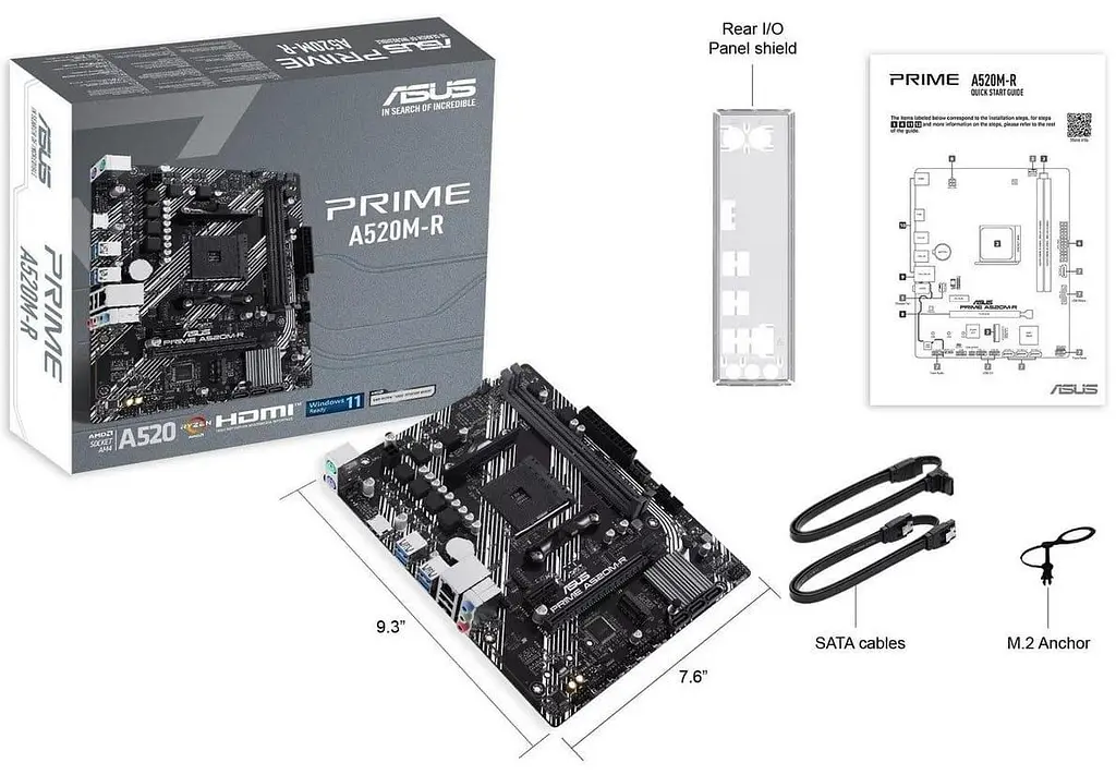 Материнська плата ASUS PRIME A520M-R (PRIME A520M-R) (Socket AM4, AMD A520, Micro-ATX) - фото 4