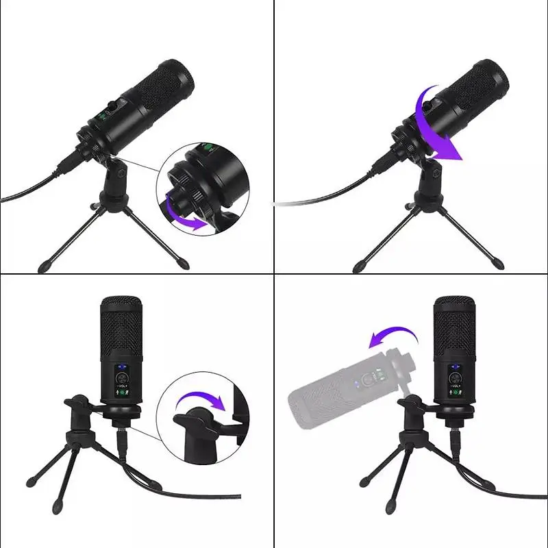 USB микрофон для ПК, ноутбука, студий для записи звука Savetek M3, профессиональный, конденсаторный (100795) - фото 3