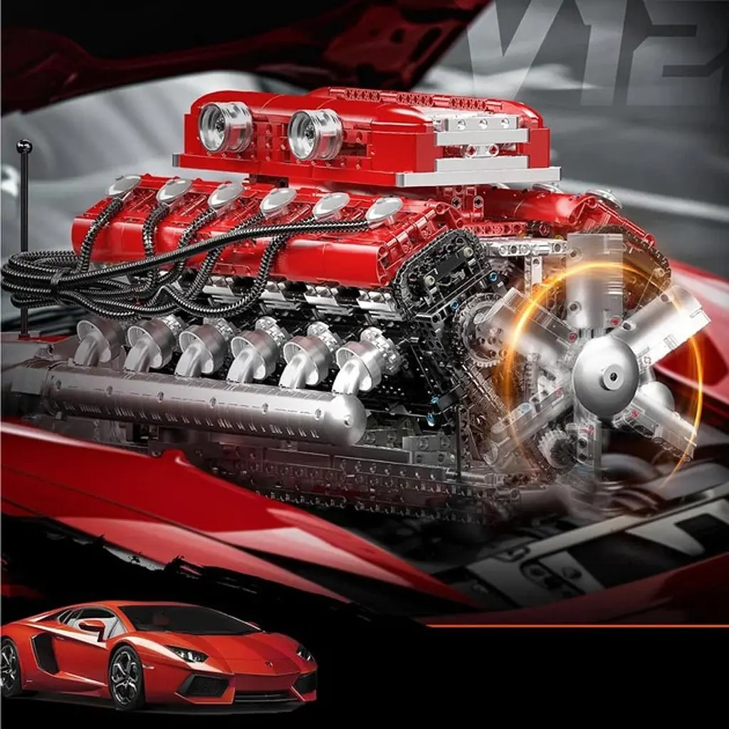 Конструктор Mould King Mking Двигатель и коробка передач Supercar V12 (10226) [161059] - фото 7