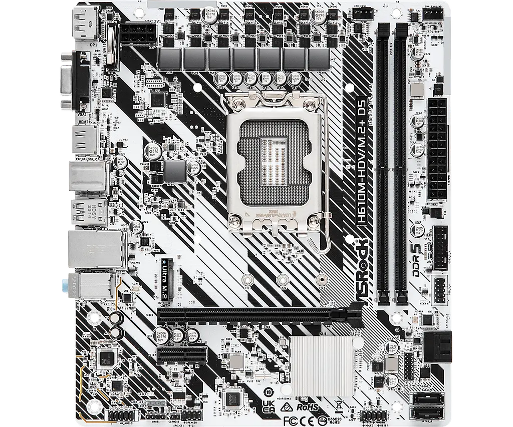 Материнська плата ASRock H610M-HDV/M.2+ D5 LGA 1700 (H610M-HDV/M.2+ D5) - фото 6