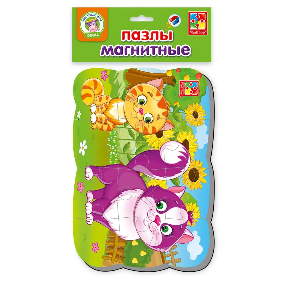 Пазли на магніті Vladi Toys Котики, укр. мова, 12 елементів (VT3205-73) - фото 3