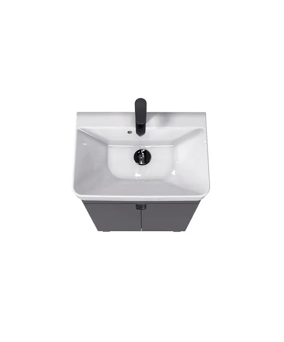 Тумба Мойдодир Simple Graphite 55-U з умивальником River 55 графітова універсальна Графіт - фото 7