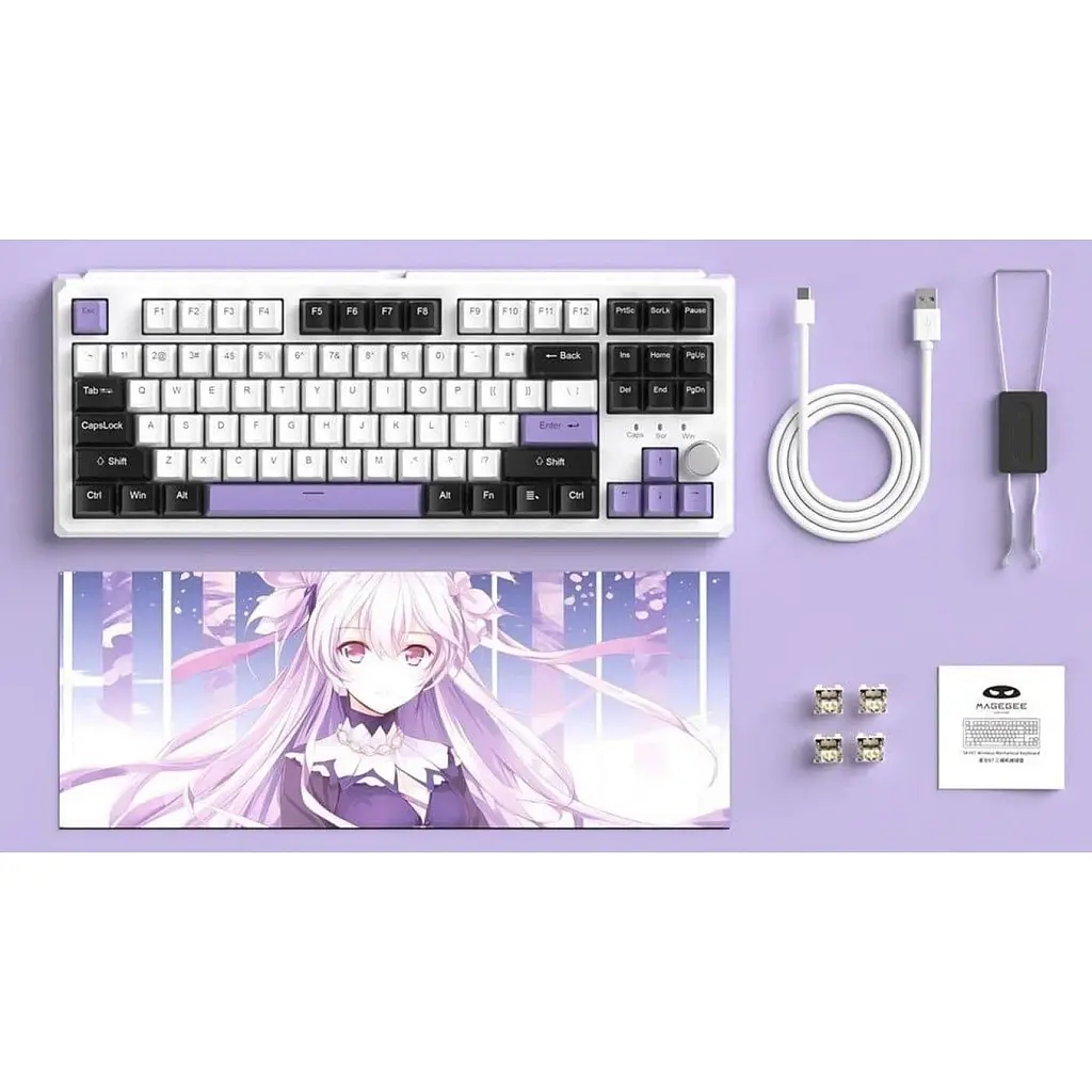 Клавіатура MageGee SKY 87 RGB Wireless Ivory White Switch Ice Purple (6971969728486-UA) [164308] - фото 6