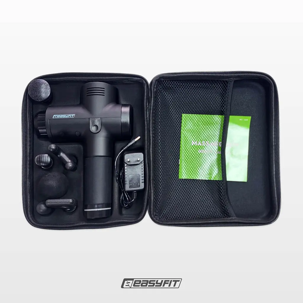 Масажний пістолет EasyFit Percussio (портативний перкусійний вібромасажер для тіла з 6 насадками) - фото 6