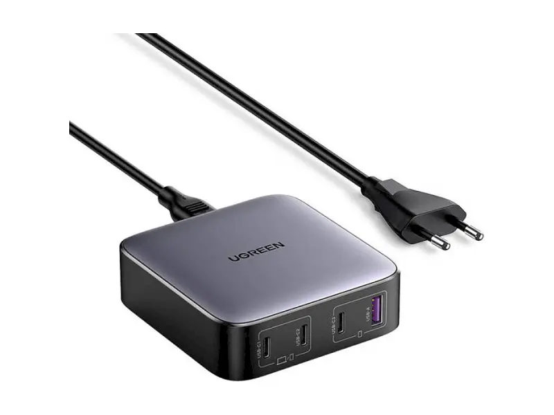 Мережевий зарядний пристрій UGREEN CD328 GaN 100 W 1xUSB-A 3-USB-C PD3.0 QC4.0 Wall Charger Gray (90928)