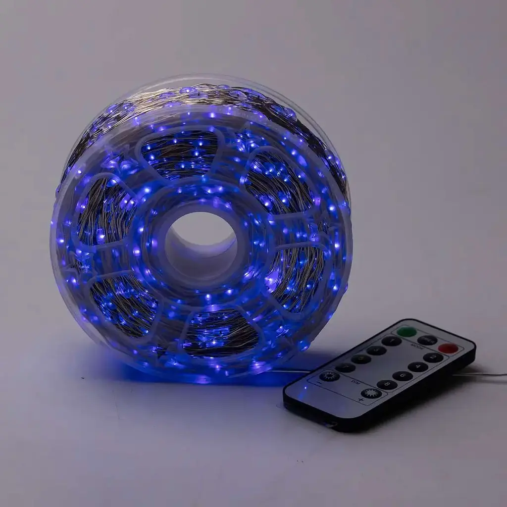 Гірлянда Роса GarlandoPro нитка GarlandoPro 2000 LED довжина 200 м з пультом від мережі, синій (2000L200MWBL) - фото 7