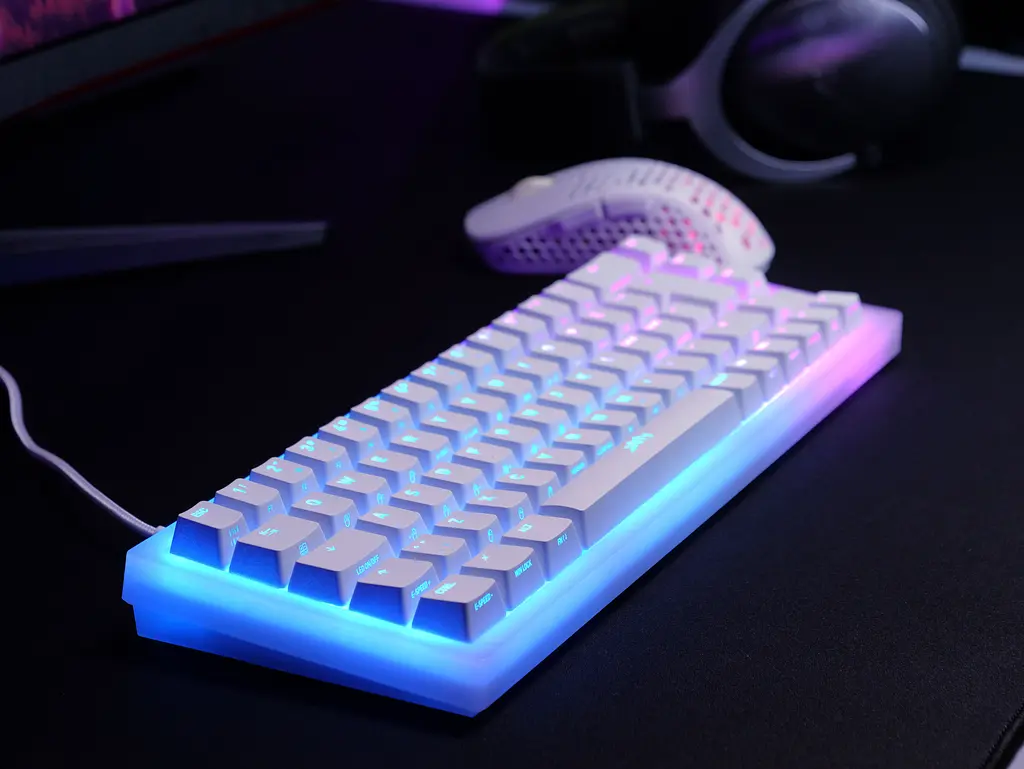 Клавіатура механічна K5 68Key, Kailh Red, USB-A, EN/UA, Hot-swap, RGB, біла Cherry Xtrfy teh0013856 - фото 3