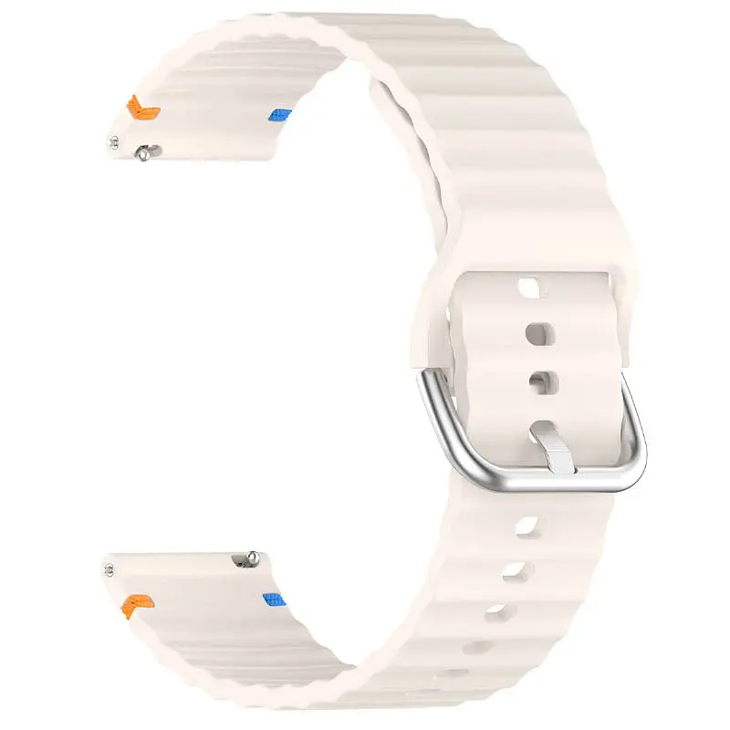 Силіконовий ремінець Wavy для Smart Watch 20mm Antique White - фото 2