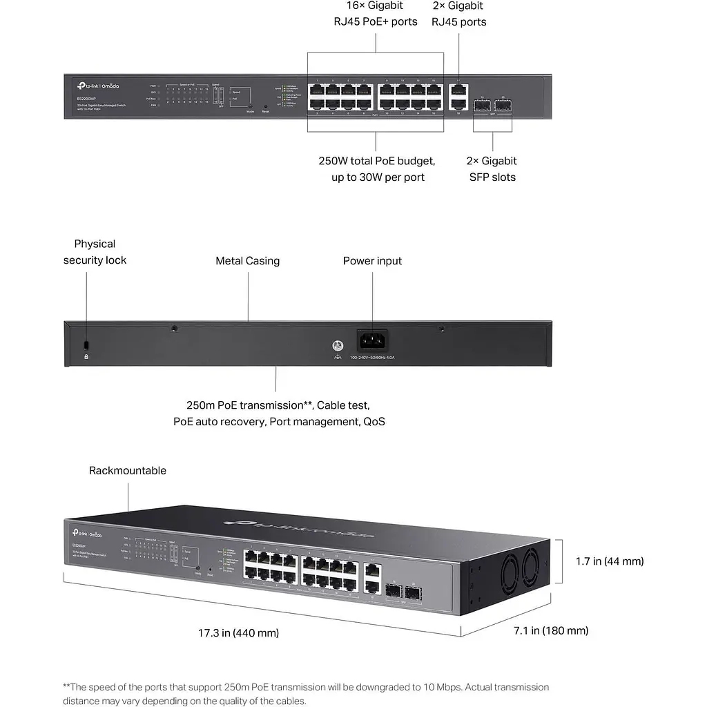 Комутатор TP-Link 20-портовий гігабітний комутатор, ES220GMP (ES220GMP) - фото 7