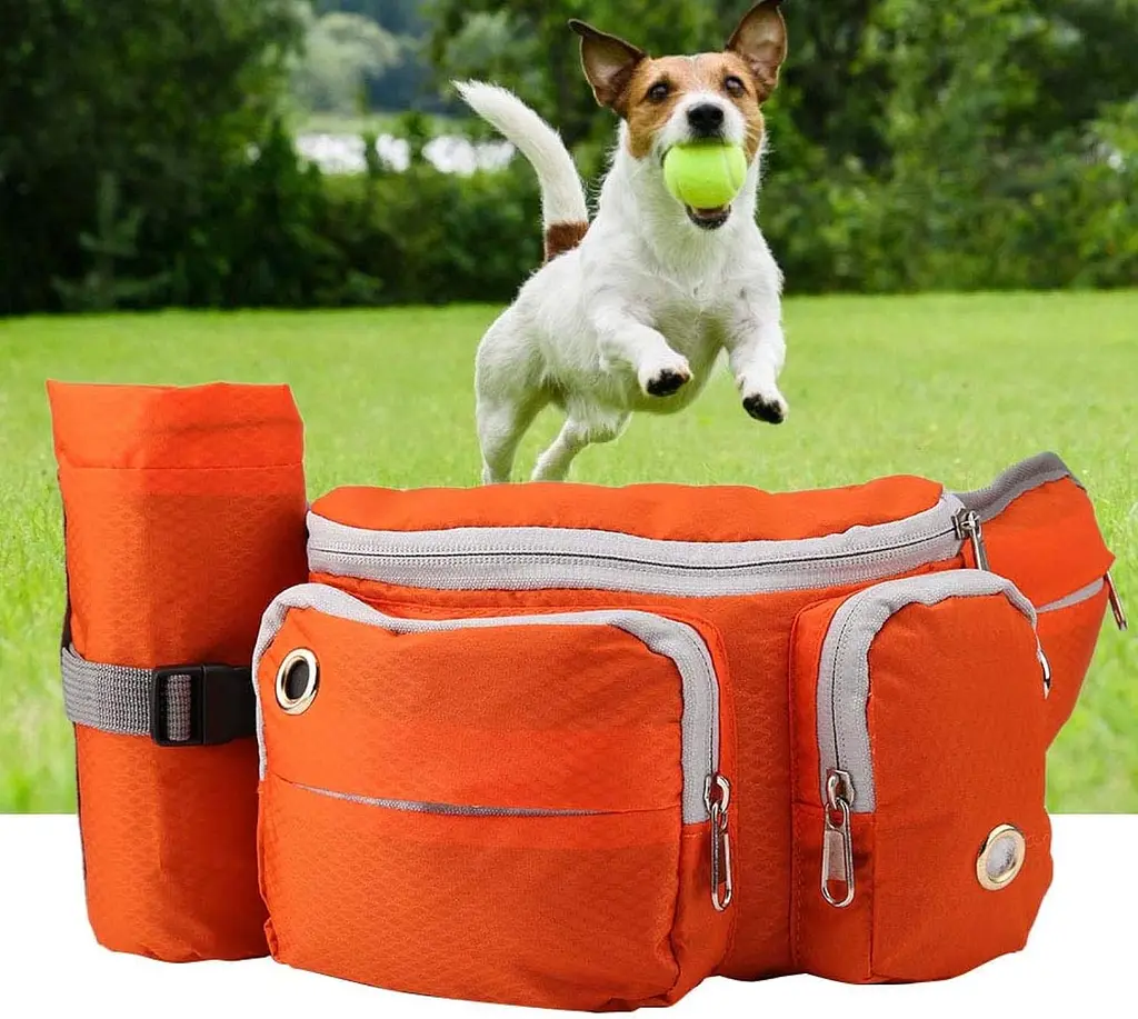 Поясна сумка для вигулу собак Voyager Pet LVC809 Orange з тримачем для пляшки - фото 7