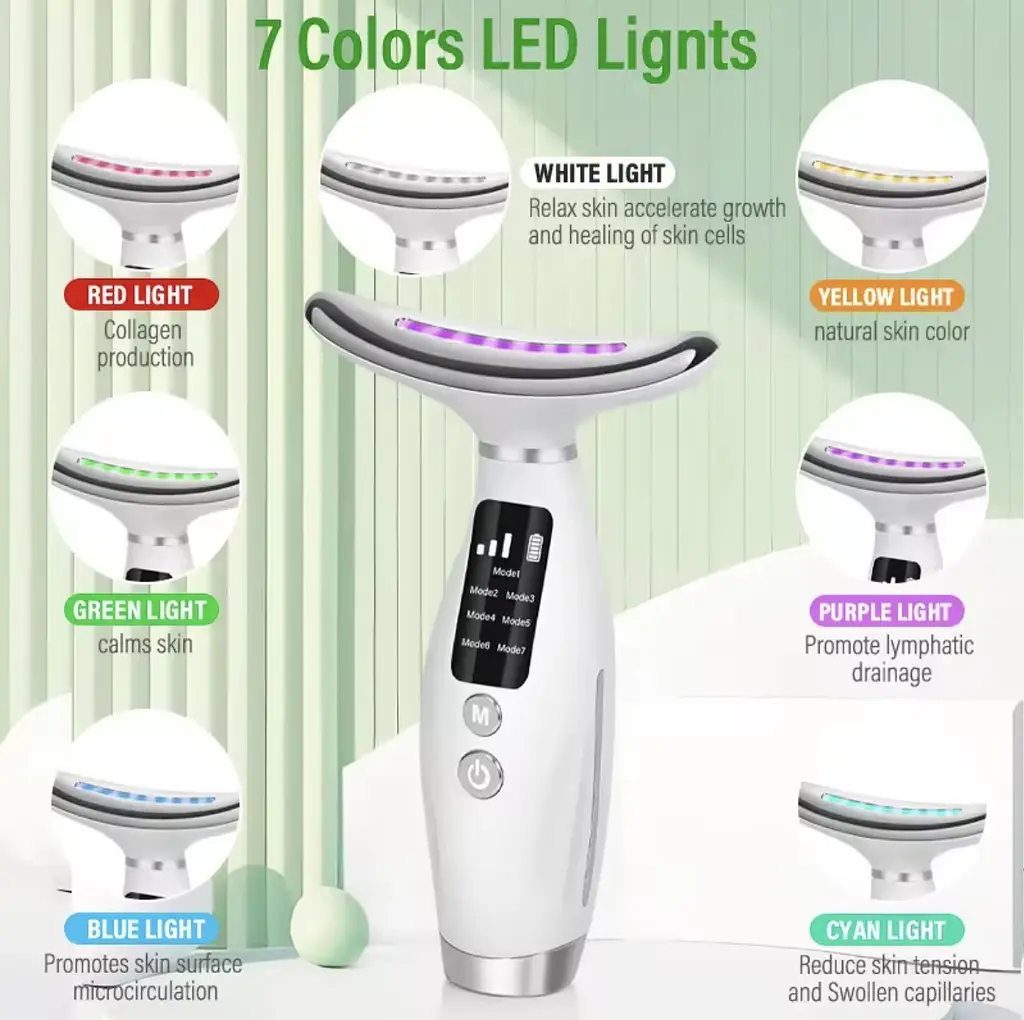  Масажер для шиї та обличчя з підігрівом NeckLift Pro 7 в 1 LED - фото 6