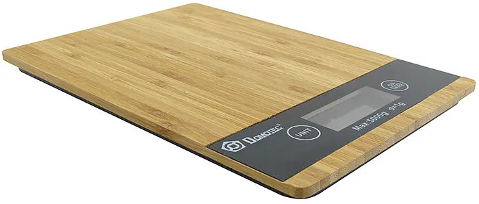 Ваги кухонні електронні Domotec MS-A Wood із сенсорним дисплеєм та платформою з дерева, до 5 кг - фото 2
