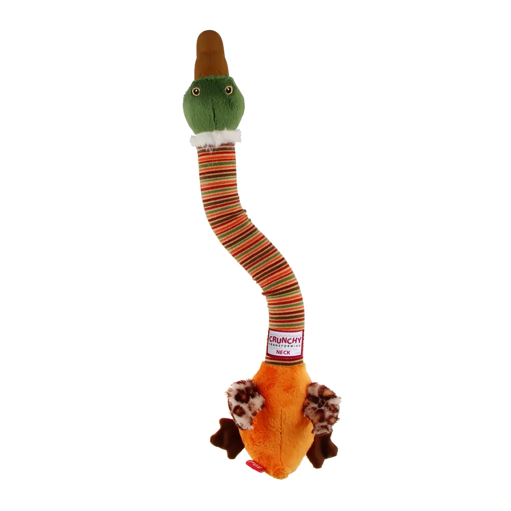 Іграшка для Собак Gigwi Crunchy Neck з хрусткою трансформуючуюся Шиєю і Двома пищалками Качка 44 см - фото 5