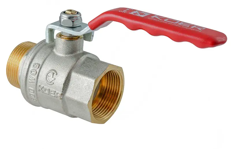 Кран кульовий ГШВ Koer Extreme KE.215-40 - 1 1/2" FM ручка "важіль" червона KR5754