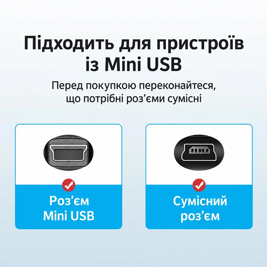 Кабель Vention COWBF USB-C - Mini-USB 1 м чорний (COWBF) - фото 9