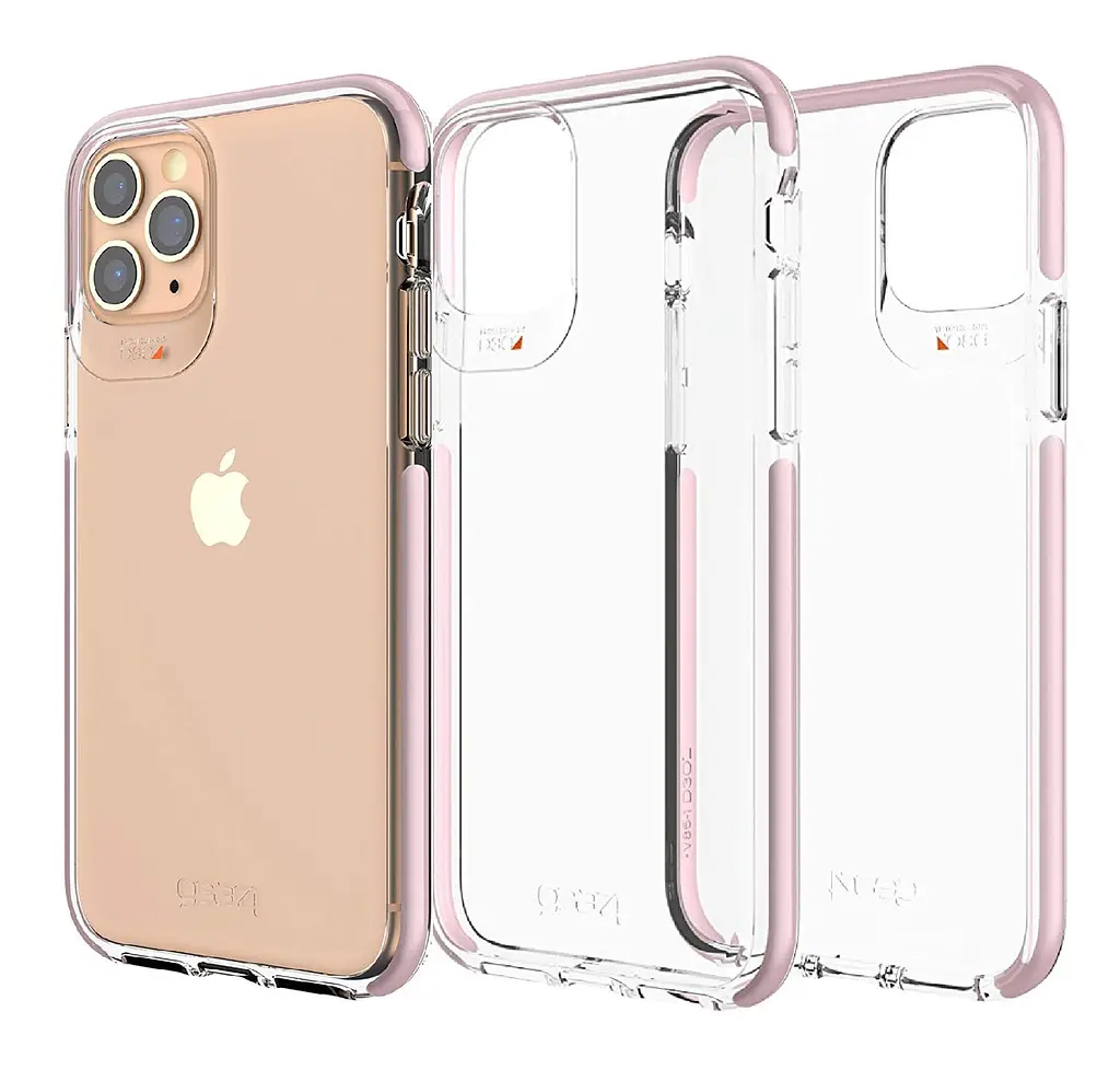 Протиударний прозорий чохол GEAR4 Piccadilly D3O з антимікробним покриттям для iPhone 11 Pro Max (6.5") Pink + Transparent - фото 3