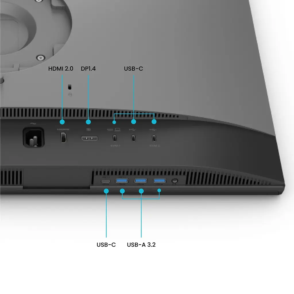 Монітор TFT 27 BenQ PD2706QN, QHD, IPS, HDMI, DP, USB-C, HAS, Pivot, колонки, темно-сірий - фото 7