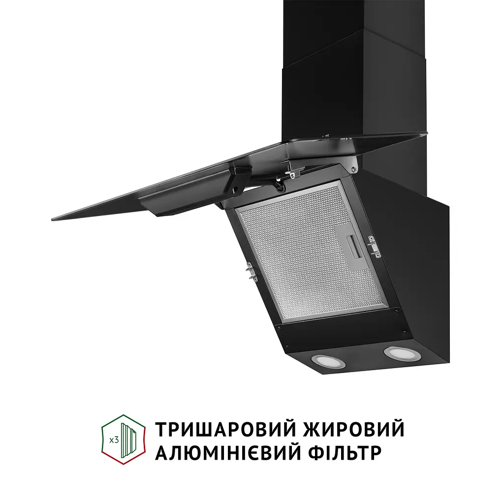 Витяжка декоративна похила PERFELLI VICCO 6HSR NERO - фото 5