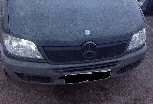 Зимова накладка на радіаторні грати Mercedes Sprinter CDI 2000-2006 / Мала решітка з рамкою / Матова FLY - фото 5