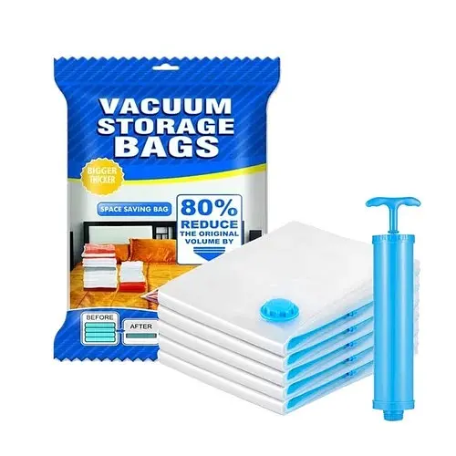 Набір вакуумних пакетів для одягу 11 шт з насосом ∙ Компактне зберігання речей 11 шт з насосом