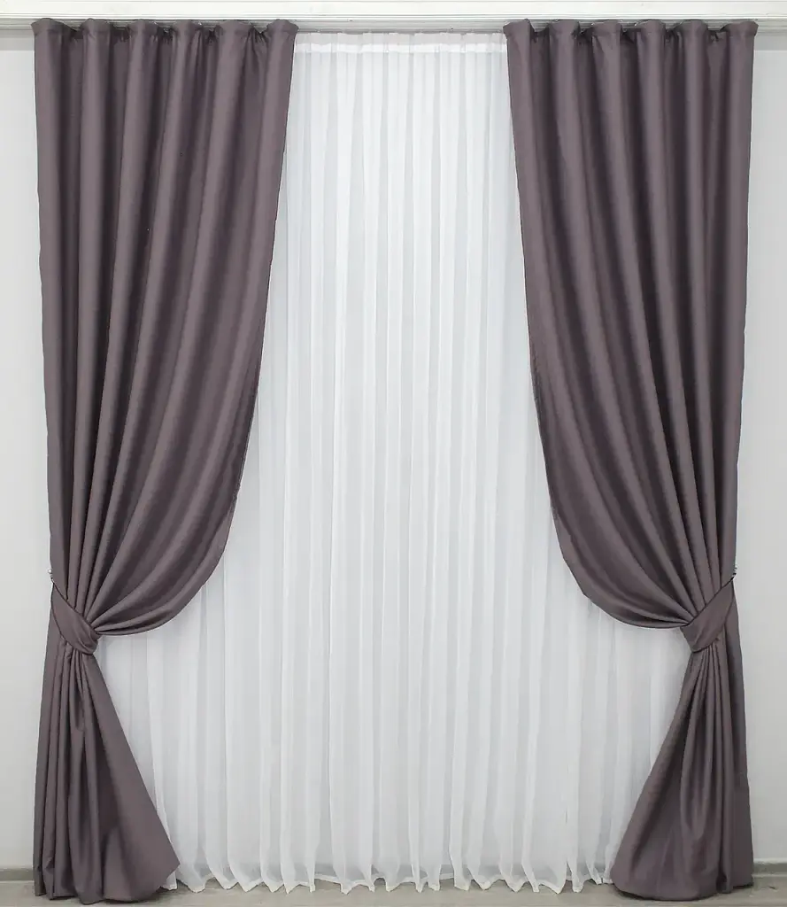 Комплект штор VR-Textil Midnight блекаут 2 шт 150x290 см марсала (1231ш) - фото 2