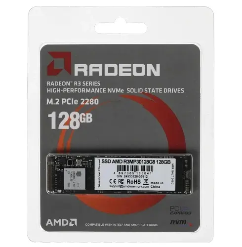 Твердотільний накопичувач SSD AMD 128Gb, R3, PCI-E 3.0 x4, M.2 2280, 3D TLC, 1800/1250 МБ/с teh0019771 - фото 3