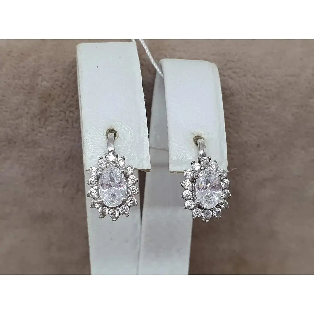 Срібні сережки Агні МАЛИНКА з фіанітами. 2161/9Р-CZ - фото 4