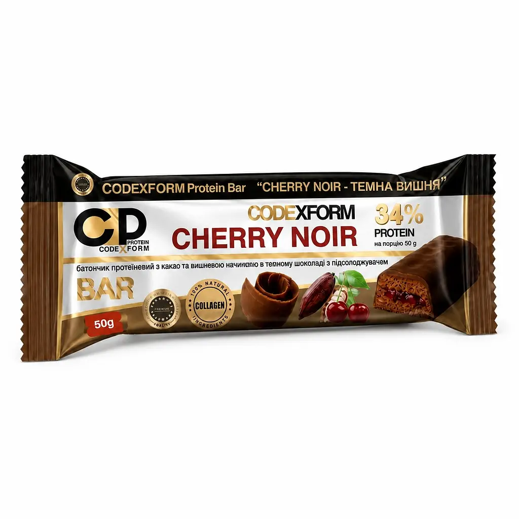 Блок протеїнових батончиків CODExFORM Protein Bar 12*50 г - Вишня - фото 2